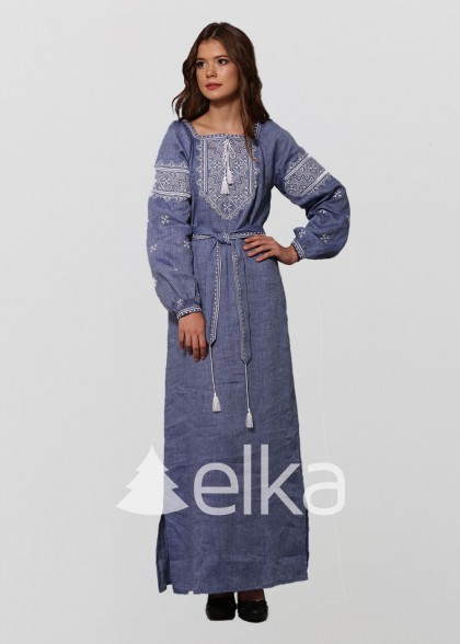 Платье вышиванка Твори мир длинное