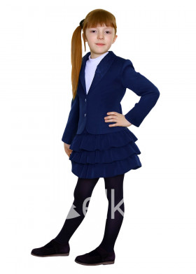 Стильный синий пиджак для девочки