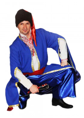 Украинский мужской костюм синий 