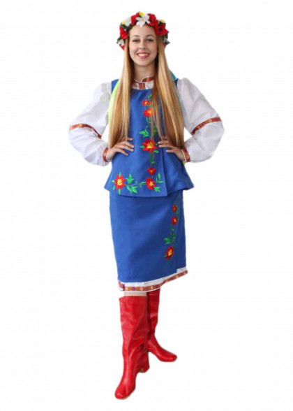 Жіночий український костюм синій