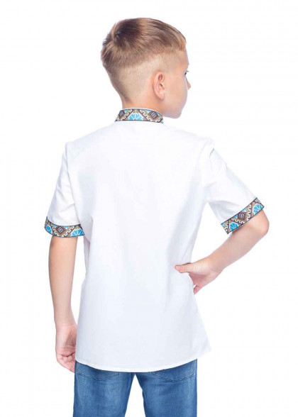 Embroidered shirt for a boy Cornflowers
