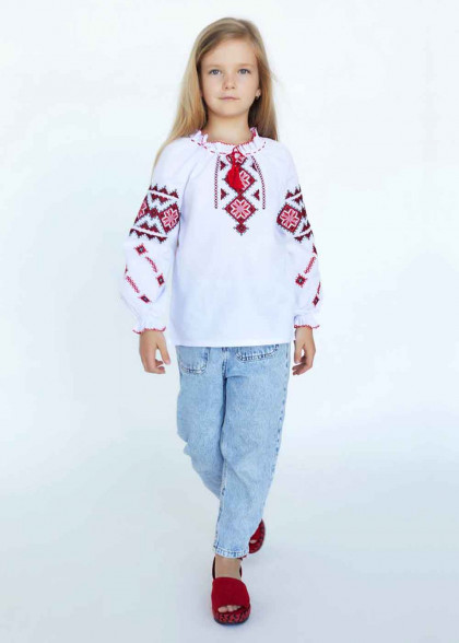 Вишиванка для дівчинки Гуцулочка червона