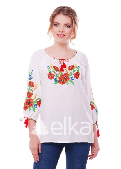 Embroidered shirt for women Carpathian wreath