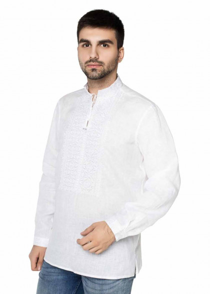 Embroidered shirt white on white Dobromysl