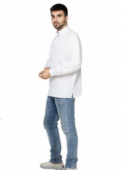 Embroidered shirt white on white Dobromysl