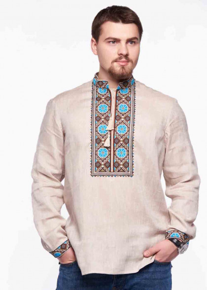 Вышиванка мужская Васильки