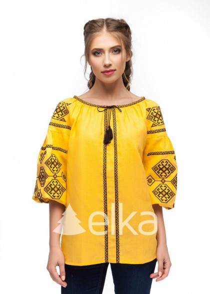 Embroidered shirt Svitodara yellow