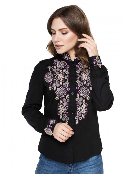 Embroidered shirt Vesta black