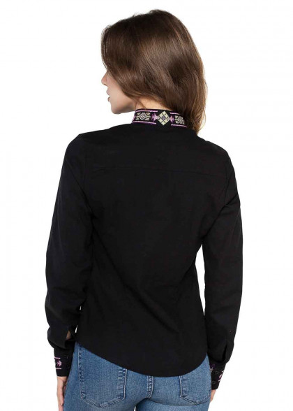 Embroidered shirt Vesta black