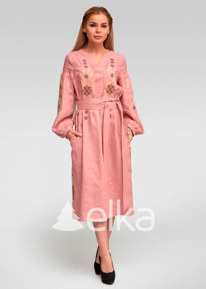 Платье вышиванка Амарант