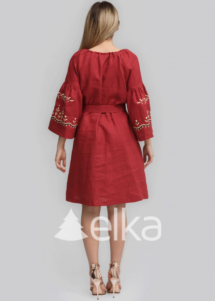 Плаття вишиванка Бургундія