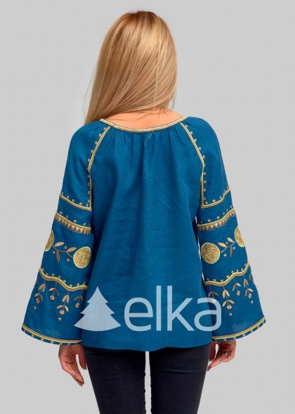 Вышиванка женская Наследие голубая