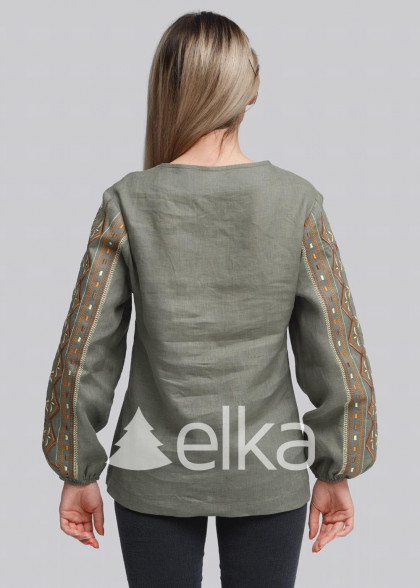 Women embroidery Khaki