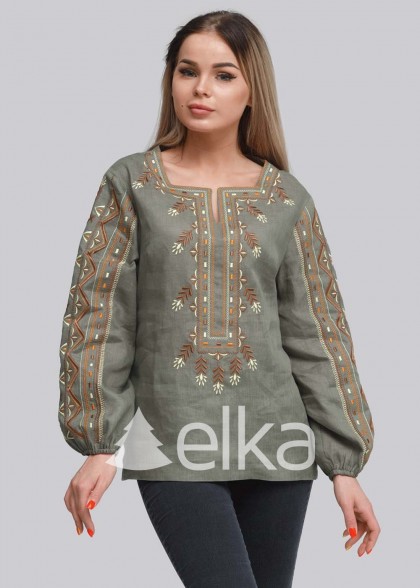 Women embroidery Khaki