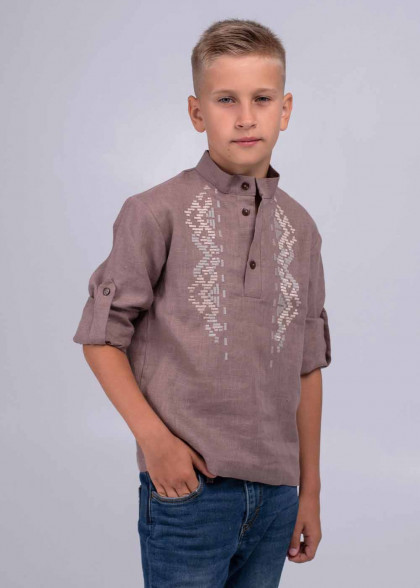 Дитяча вишиванка кавова