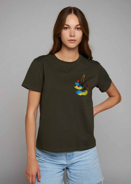 Вышитая футболка украинская Флаг