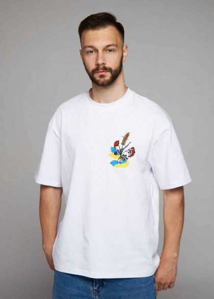 Мужская вышитая футболка Флаг