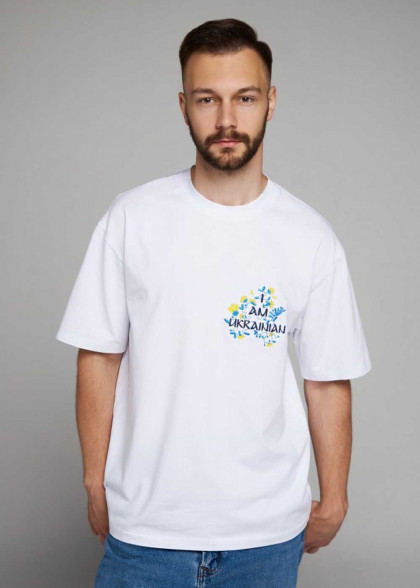 Футболка вышиванка Я Украинец белая