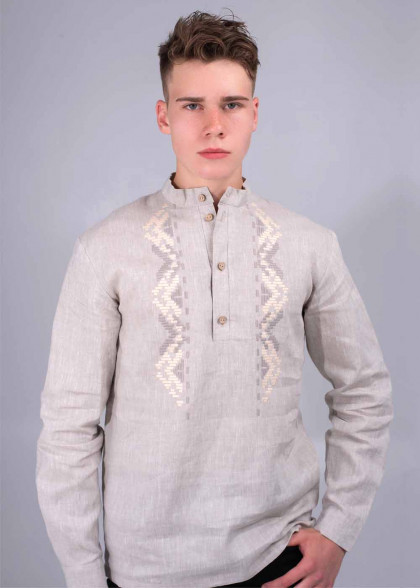 Мужская вышиванка серая