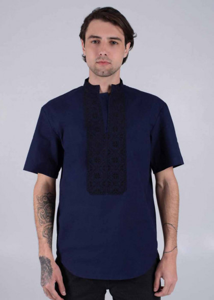 Чоловіча вишита футболка синя