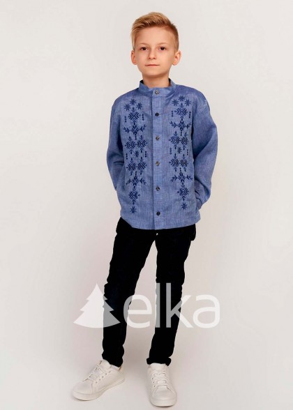 Дитяча вишиванка для хлопчика Джинс