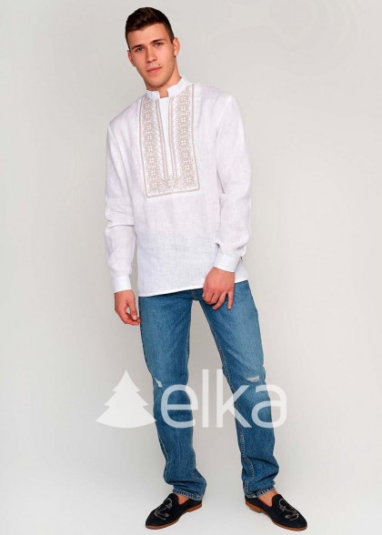 Мужская вышиванка с золотой вышивкой