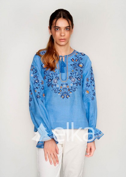Women's blue embroidery