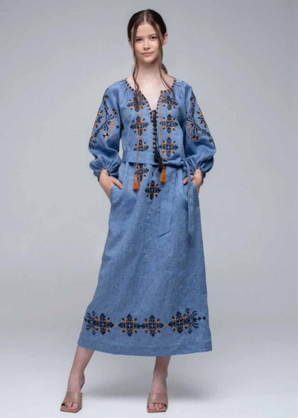 Women's embroidered dress denim 