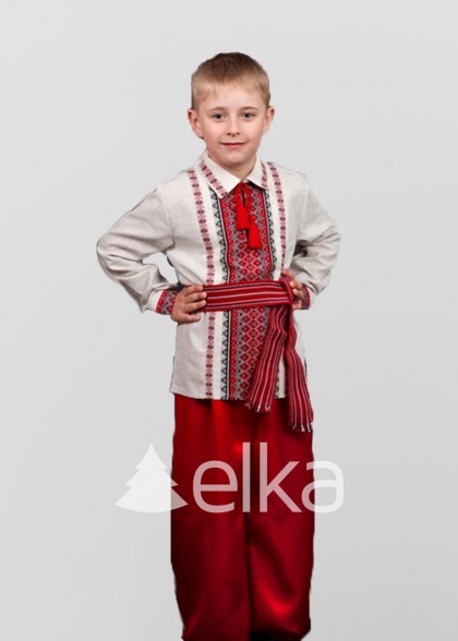 Дитяча вишиванка червоний візерунок