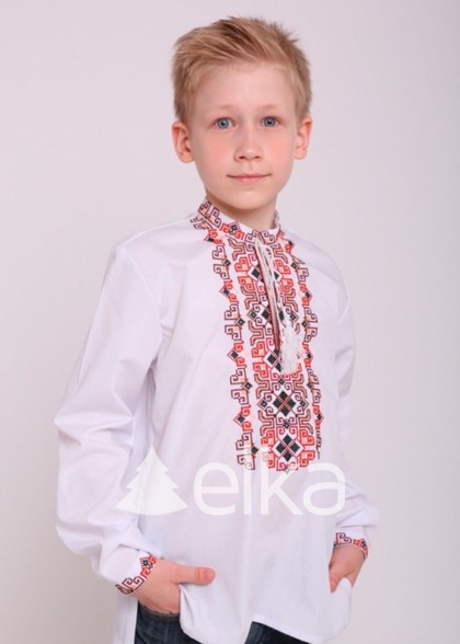 Дитяча вишиванка червоний орнамент