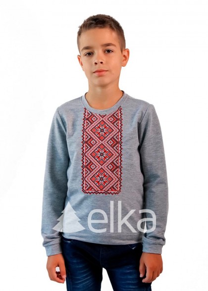 Вишита сіра кофта