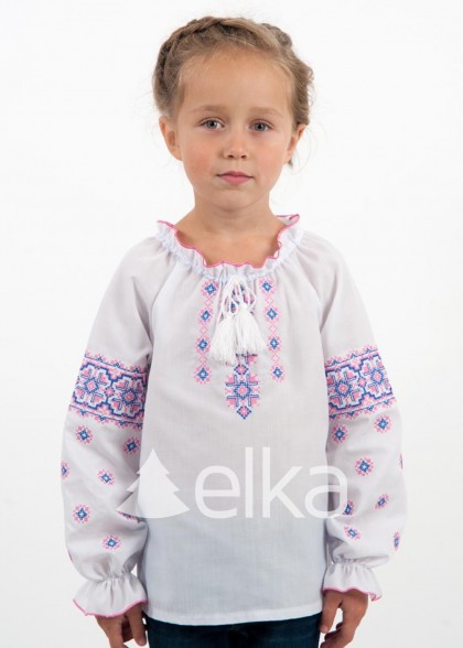 Vyshyvanka pink and blue ornament