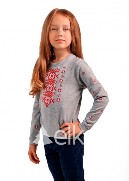 Кофта з вишивкою сіра