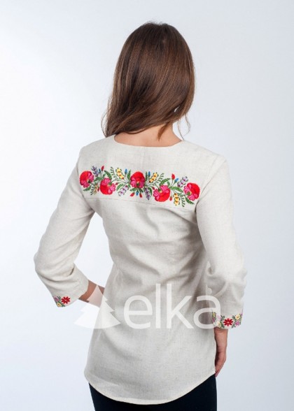 Embroidered shirt with painting