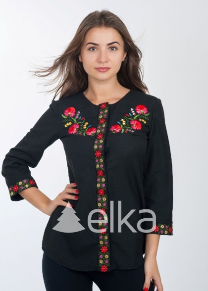 Embroidered shirt decorated