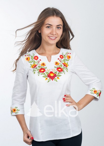 Embroidered flowers shirt