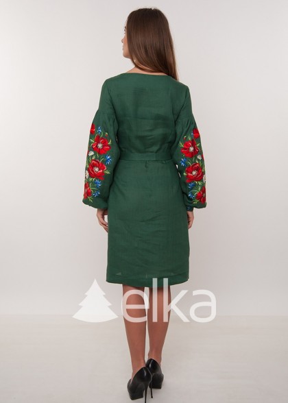 Платье вышиванка маки