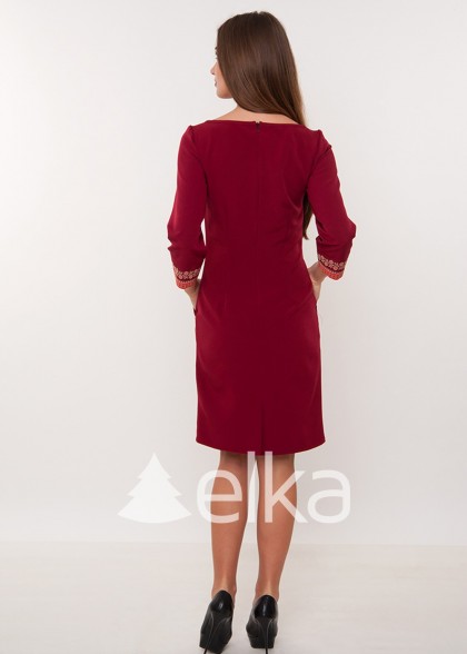Embroidery dress burgundy