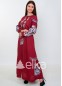 Платье вышиванка бордо, 250159, размеры XS, S, M, L, XL, 2XL