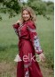 Платье вышиванка бордо, 250159, размеры XS, S, M, L, XL, 2XL