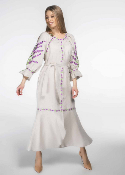 Платье вышиванка Лаванда