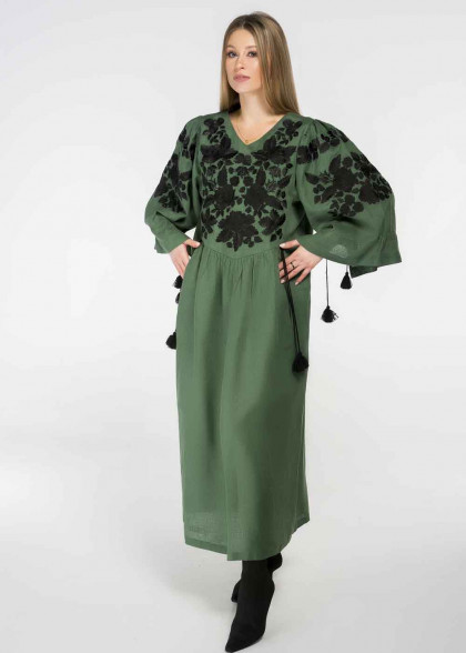 Платье вышитое Трояндовое