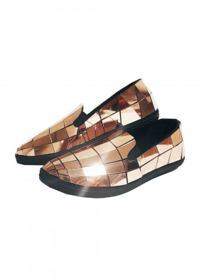 Зеркальные туфли золото