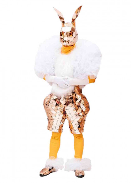 Дзеркальний костюм зайця золотий