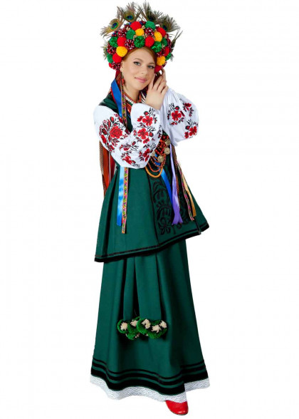 Національний український костюм зелений