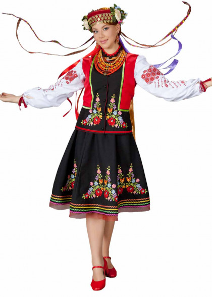 Жіночий український чорний костюм