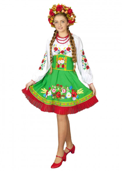 Український костюм з вишитою спідницею