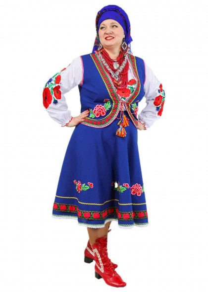Костюм в українському стилі синій