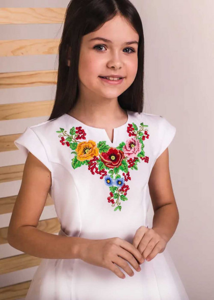 Kids embroidered dress Kvitochka