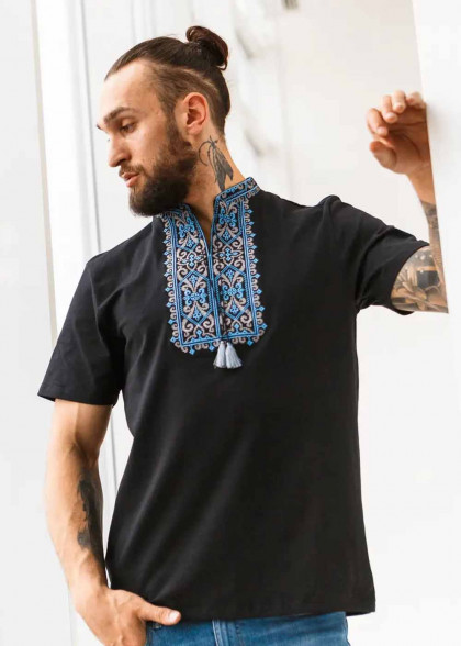 Футболка вышиванка Данило синяя